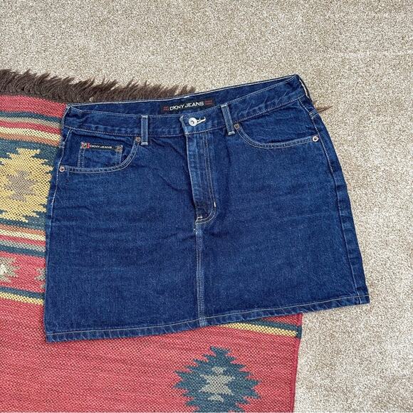 Dkny Dresses & Skirts - DKNY Vintage 90s Y2K Blue Denim Mini Skirt Size Large